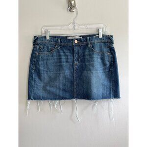 Old Navy Frayed Raw Hem Mini Jean Mini Skirt Womens 10 13" Length